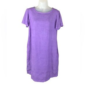 Women's Saks Fifth Avenue Linen/Rayon Blend Lavender Shift Dress. Size Small/P